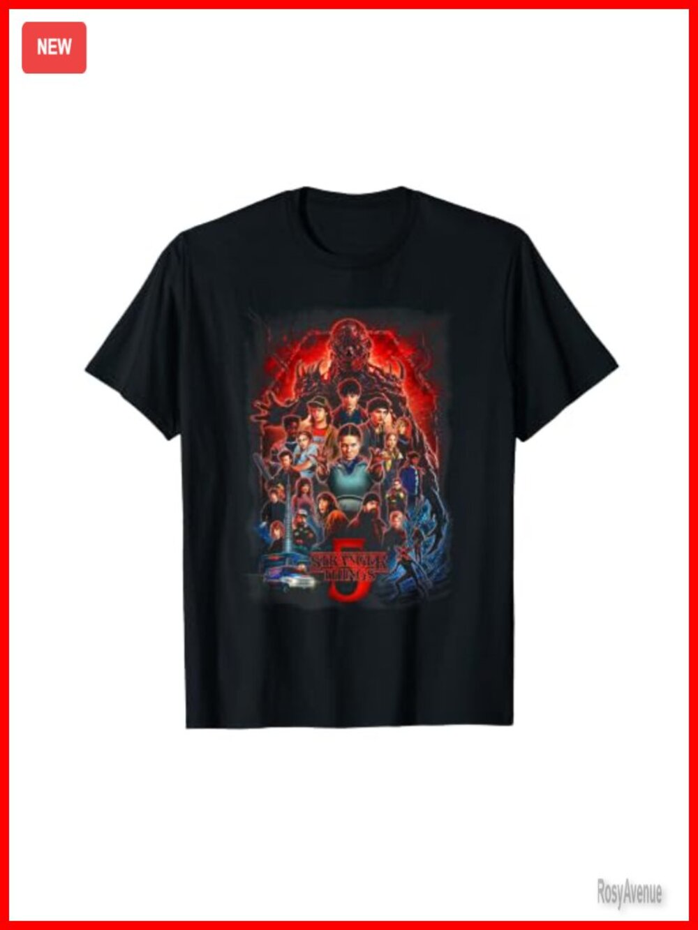 Stranger Things Season 5 Graphic Tee Short Sleeve Casual Shirt